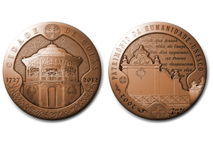 Medalha em homenagem &agrave; cidade de Goi&aacute;s