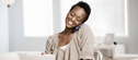 Woman answering phone