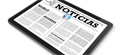 Reading a newspaper with a tablet